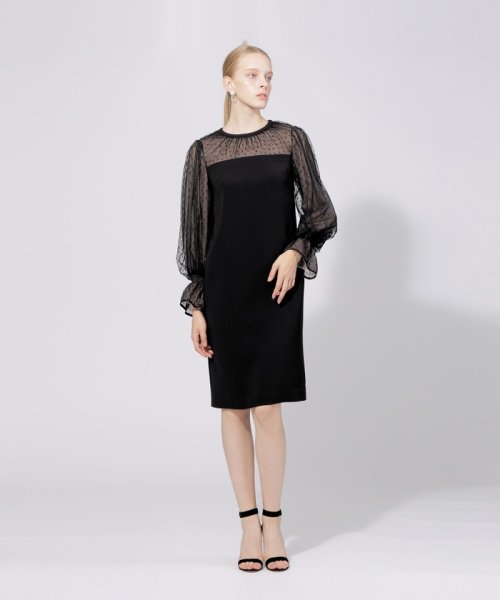 ドットチュールコンビドレス 