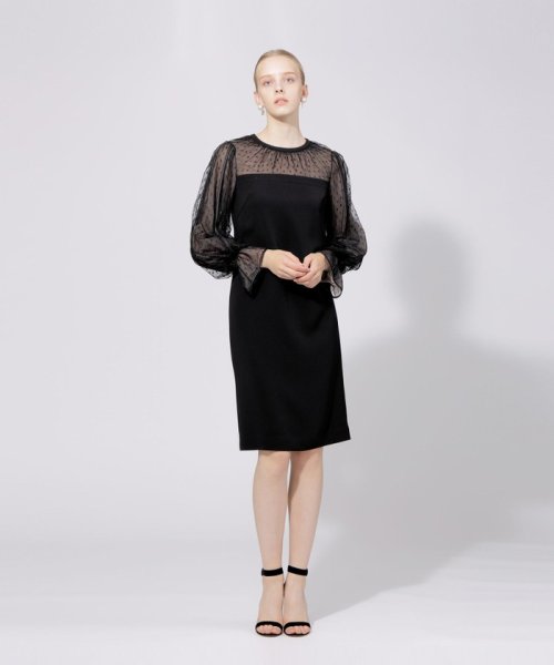 ドットチュールコンビドレス 