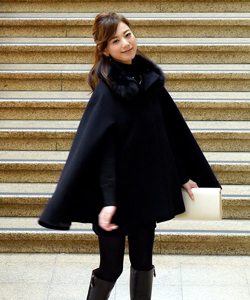 フォックスファー付きケープコート(K484) フォックスファー付きケープコート(K484) TM2138226844(16445円)