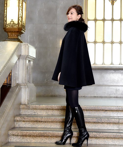 フォックスファー付きケープコート(K484) フォックスファー付きケープコート(K484) TM2138226844(16445円)