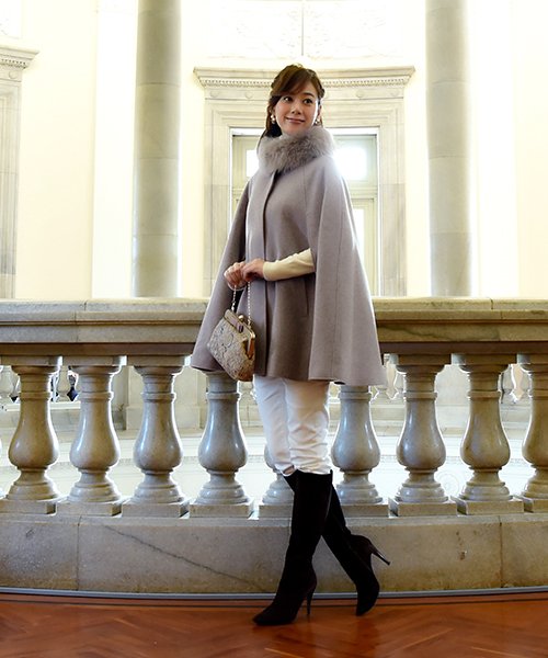 フォックスファー付きケープコート(K484) フォックスファー付きケープコート(K484) TM2138226844(16445円)