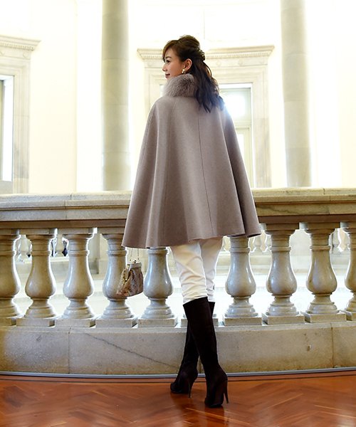 フォックスファー付きケープコート(K484) フォックスファー付きケープコート(K484) TM2138226844(16445円)