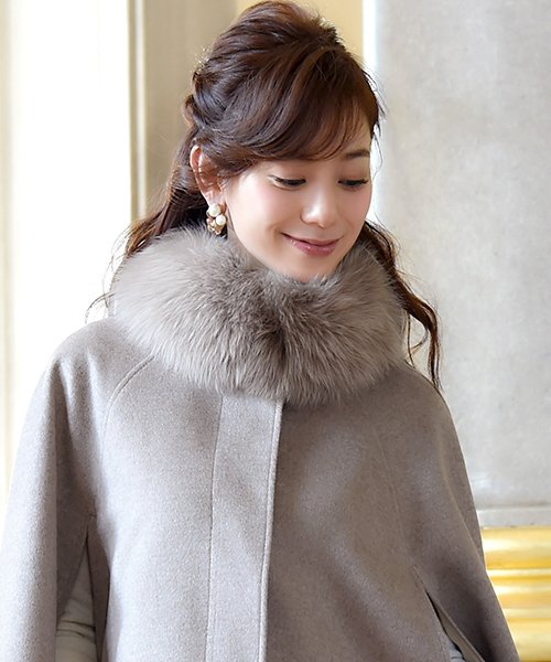 フォックスファー付きケープコート(K484) フォックスファー付きケープコート(K484) TM2138226844(16445円)