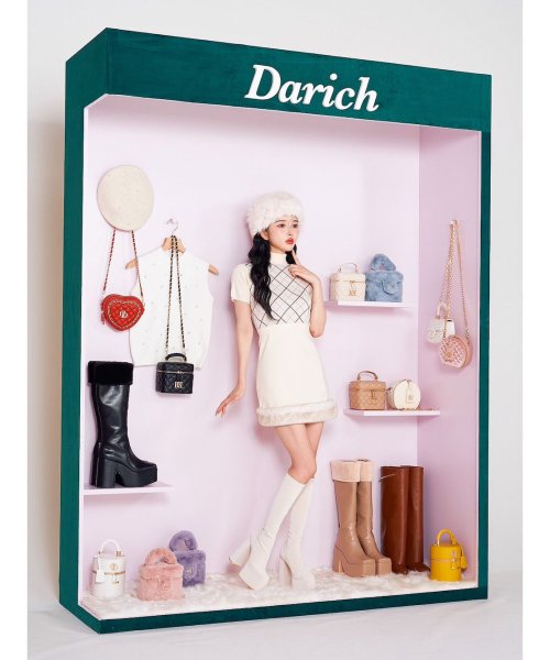 Darich(Darich)/チェックファーニットミニワンピース/img01