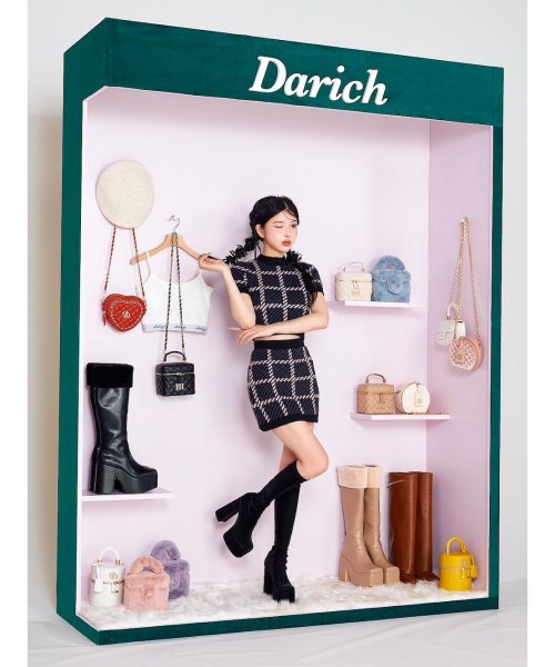 Darich(Darich)/オータムチェックニットセットアップ/img01