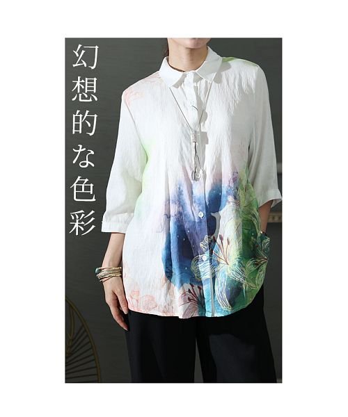 Sawa a la mode(サワアラモード)/鮮やかな花咲くフラワープリントシャツ/img01