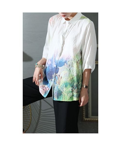 Sawa a la mode(サワアラモード)/鮮やかな花咲くフラワープリントシャツ/img15