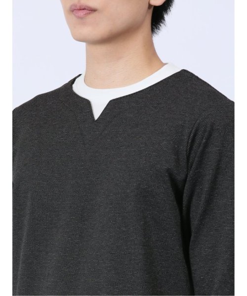 TAKA-Q(タカキュー)/さまになる フェイクレイヤード キーネック 長袖 メンズ Tシャツ カットソー カジュアル インナー ビジネス ギフト プレゼント/img08