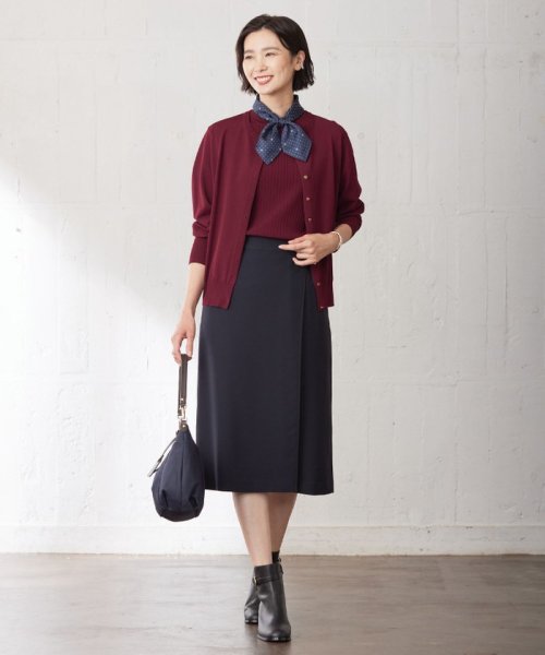 J.PRESS LADIES（LARGE SIZE）(J．プレス　レディス（大きいサイズ）)/【洗える】レーヨンエリートストレッチ クルーネック カーディガン/img10