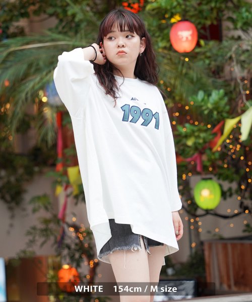 1111clothing(ワンフォークロージング)/オーバーサイズ Tシャツ メンズ ビッグTシャツ レディース ビッグシルエットTシャツ 半袖Tシャツ カレッジロゴTシャツ アップリケ 刺繍 トップス 半袖/img08