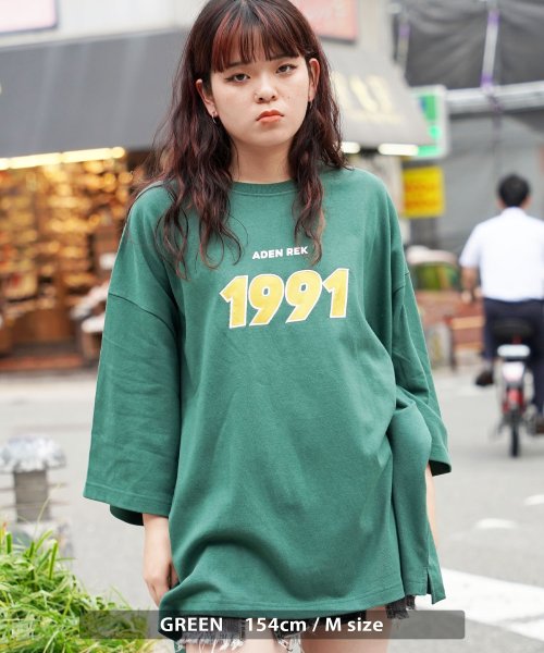 1111clothing(ワンフォークロージング)/オーバーサイズ Tシャツ メンズ ビッグTシャツ レディース ビッグシルエットTシャツ 半袖Tシャツ カレッジロゴTシャツ アップリケ 刺繍 トップス 半袖/img16