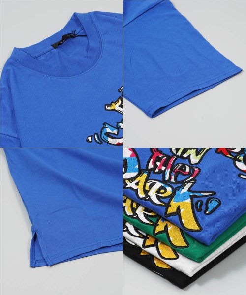 1111clothing(ワンフォークロージング)/オーバーサイズ Tシャツ メンズ ビッグTシャツ レディース ビッグシルエットTシャツ 半袖Tシャツ グラフィティ ロゴ ワッペン 刺繍 トップス 半袖/img04