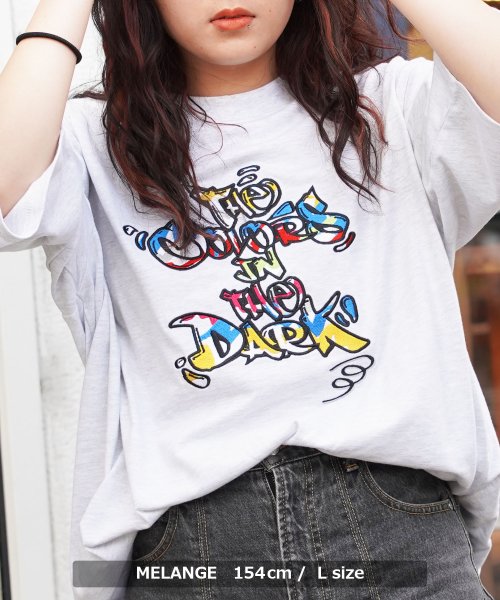 1111clothing(ワンフォークロージング)/オーバーサイズ Tシャツ メンズ ビッグTシャツ レディース ビッグシルエットTシャツ 半袖Tシャツ グラフィティ ロゴ ワッペン 刺繍 トップス 半袖/img10