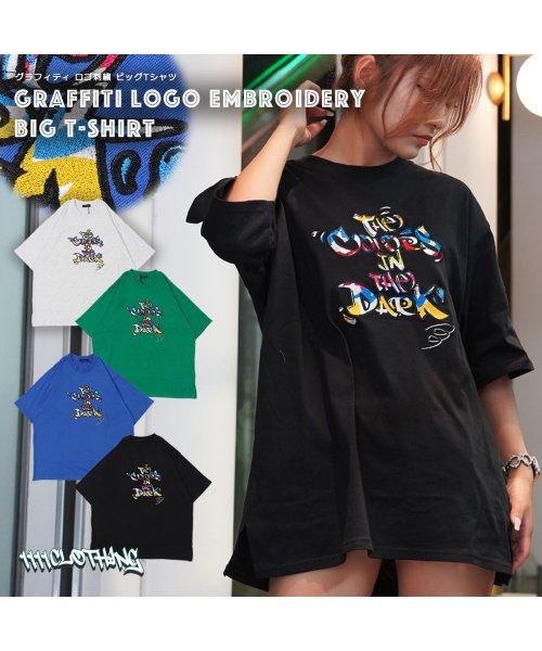 1111clothing(ワンフォークロージング)/オーバーサイズ Tシャツ メンズ ビッグTシャツ レディース ビッグシルエットTシャツ 半袖Tシャツ グラフィティ ロゴ ワッペン 刺繍 トップス 半袖/img20