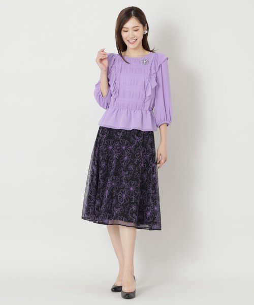 TO BE CHIC(L SIZE)(トゥービーシック Lサイズ)/【L】シフォンプリーツ　プルオーバーブラウス/img02