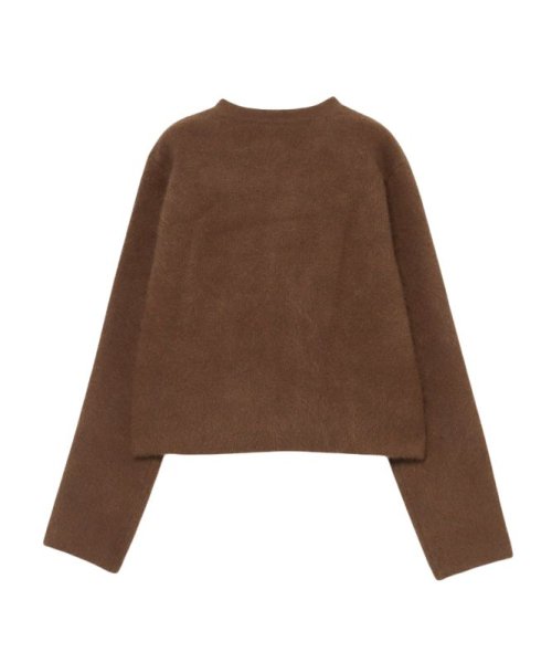 ラクーンブレンドノーカラーニットジャケット 