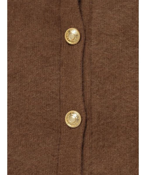 ラクーンブレンドノーカラーニットジャケット 