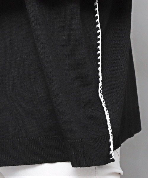 LUXSTYLE(ラグスタイル)/ハンドステッチクルーネック半袖ニット/ニット メンズ ニットソー 半袖 セーター ステッチ/img11