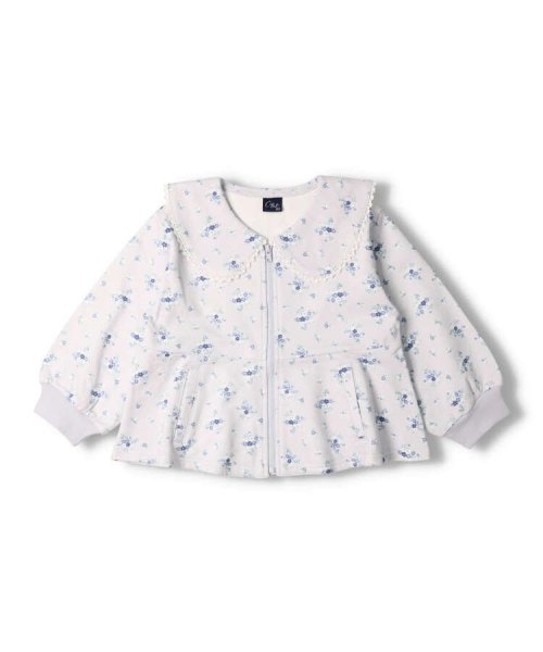 Crescent(クレセント)/【子供服】 crescent (クレセント) 小花・無地ミニ裏毛ジャケット 80cm～130cm N60100/img01