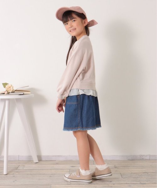 ikka kids(イッカ　キッズ)/裾シフォンレイヤード裏毛プルオーバー（120〜160cm）/img03