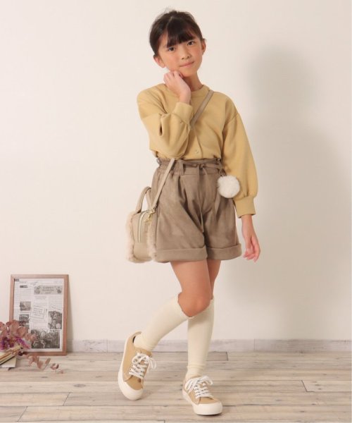 ikka kids(イッカ　キッズ)/フェイクスエードポンポン付きハーフパンツ（120〜160cm）/img01