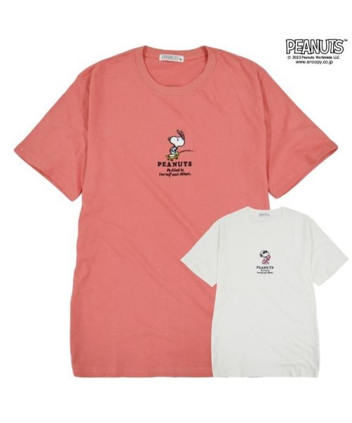  PEANUTS( ピーナッツ)/スヌーピー  Tシャツ 半袖 ワンポイント 刺繍 SNOOPY PEANUTS/img01