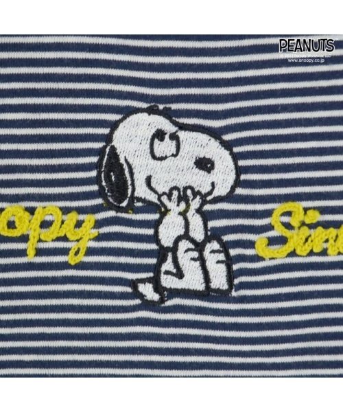  PEANUTS( ピーナッツ)/スヌーピー Tシャツ トップス 半袖 刺繍 ボーダー SNOOPY PEANUTS B－杢グレー  LL/img09