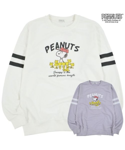  PEANUTS( ピーナッツ)/スヌーピー トレーナー ウッドストック プリント 長袖 SNOOPY PEANUTS/img01