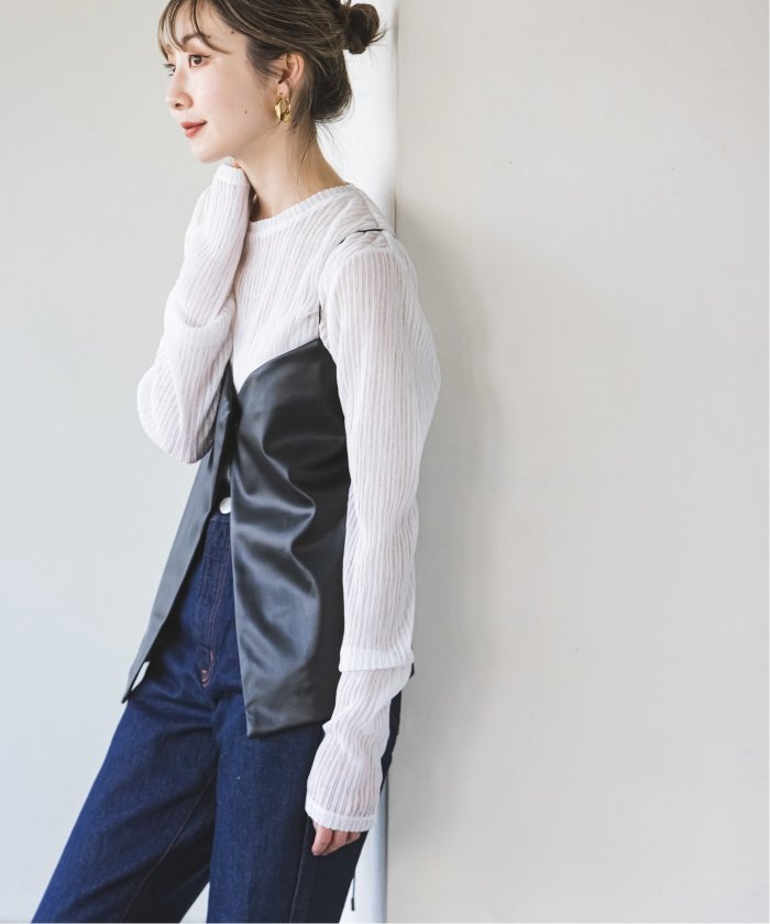 NOBLE フェイクレザーキャミ