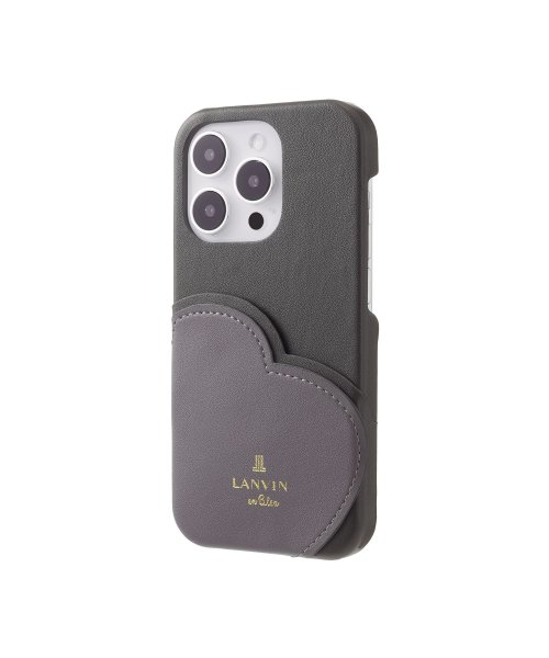 LANVIN en Bleu(Smartphone case)(ランバンオンブルー（スマホケース）)/Slim Wrap Heart Pocket for iPhone 14 Pro [ Black ]/img01