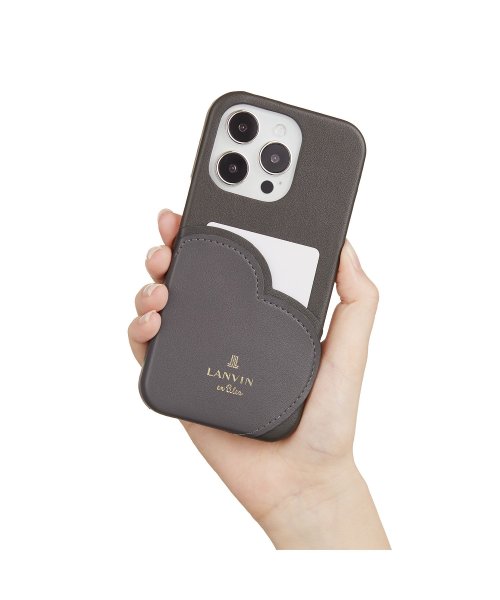 LANVIN en Bleu(Smartphone case)(ランバンオンブルー（スマホケース）)/Slim Wrap Heart Pocket for iPhone 14 Pro [ Black ]/img04