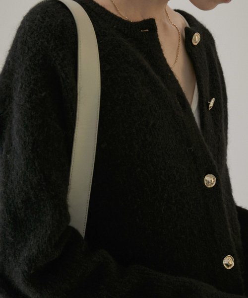 【WEB限定】2WAYメタルボタンモヘヤシャギーカーディガン 
