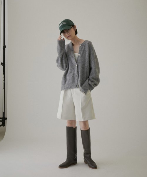 【WEB限定】2WAYメタルボタンモヘヤシャギーカーディガン 