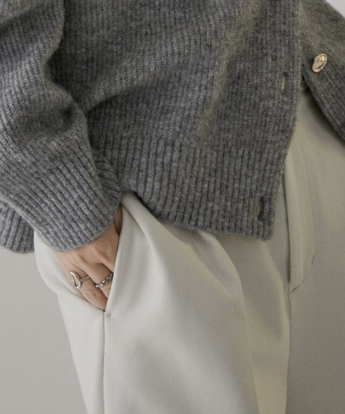 【WEB限定】2WAYメタルボタンモヘヤシャギーカーディガン 