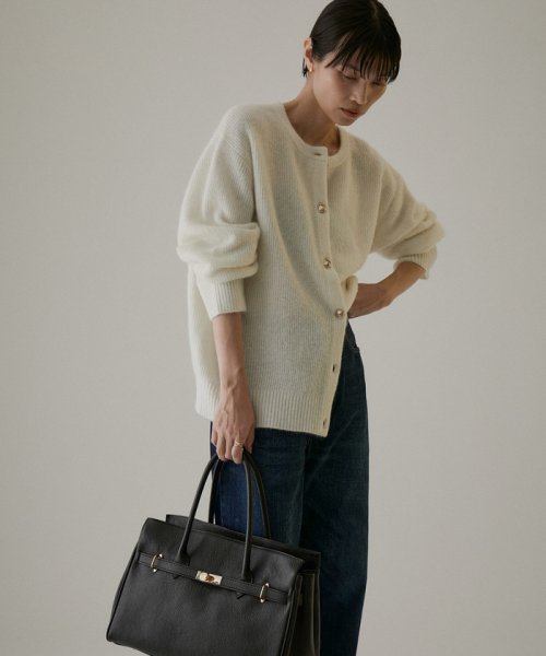 【WEB限定】2WAYメタルボタンモヘヤシャギーカーディガン 