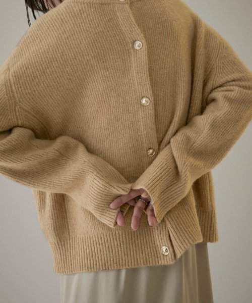【WEB限定】2WAYメタルボタンモヘヤシャギーカーディガン 
