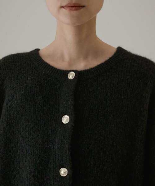 【WEB限定】2WAYメタルボタンモヘヤシャギーカーディガン 