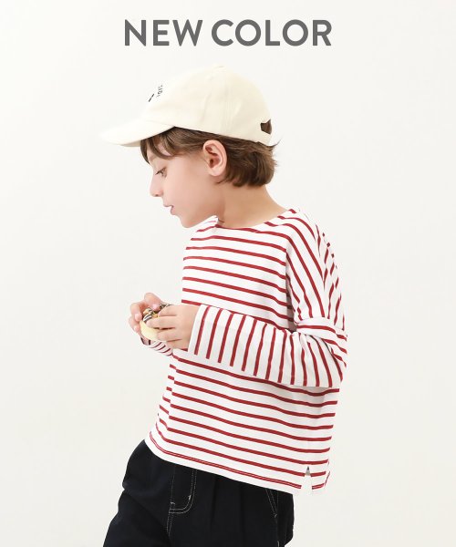 devirock(デビロック)/ゆるっとボーダー 長袖Tシャツ 子供服 キッズ 男の子 女の子 トップス 長袖Tシャツ ロンT 綿100% 吸汗/img04