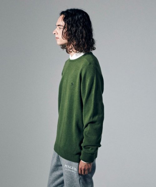 Penguin by Munsingwear(ペンギン　バイ　マンシングウェア)/LAMS WOOL SADDLE SHOULDER CREW SWEATER / ラムズウールサドルショルダークルーセーター【アウトレット】/img01