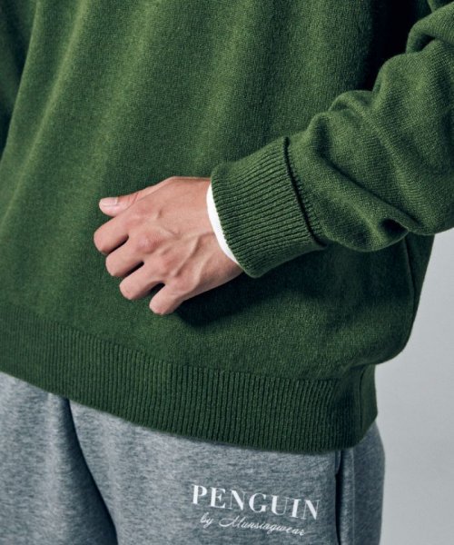 Penguin by Munsingwear(ペンギン　バイ　マンシングウェア)/LAMS WOOL SADDLE SHOULDER CREW SWEATER / ラムズウールサドルショルダークルーセーター【アウトレット】/img05