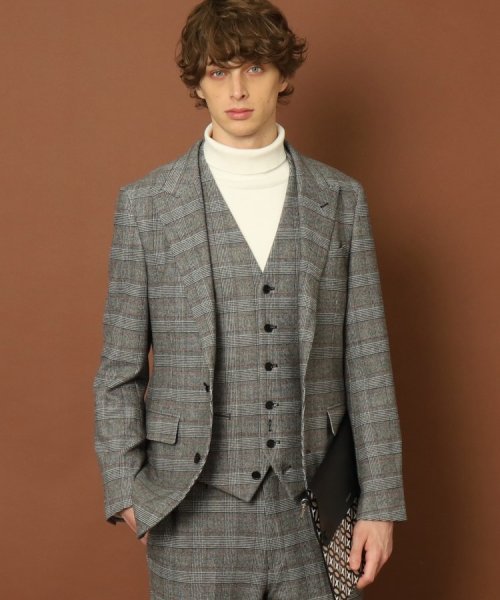 【セットアップ可】ウォームストレッチ グレンチェック SET UP ジャケット 品番：086
