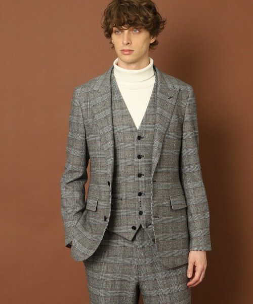 【セットアップ可】ウォームストレッチ グレンチェック SET UP ジャケット 品番：086