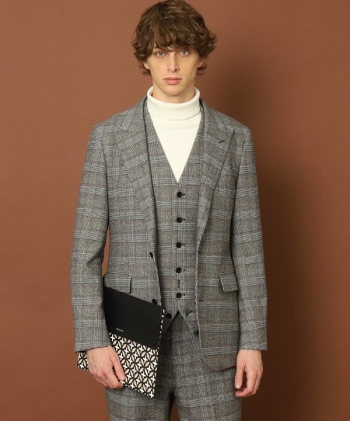 【セットアップ可】ウォームストレッチ グレンチェック SET UP ジャケット 品番：086