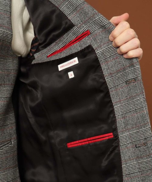 【セットアップ可】ウォームストレッチ グレンチェック SET UP ジャケット 品番：086