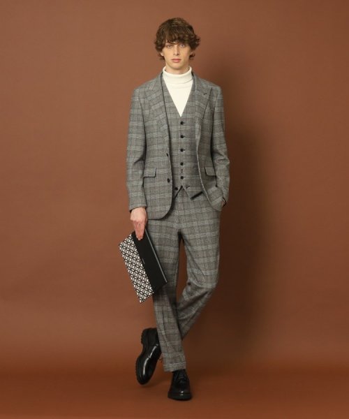 【セットアップ可】ウォームストレッチ グレンチェック SET UP ジャケット 品番：086