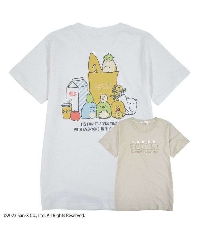 すみっコぐらし プリント半袖 Tシャツ お揃い ペア 親子 サンエックス San－X