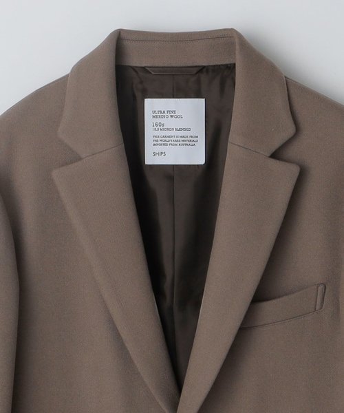 SHIPS: スーパー160S メリノウール メルトン チェスターコート I1543096745(11712円)