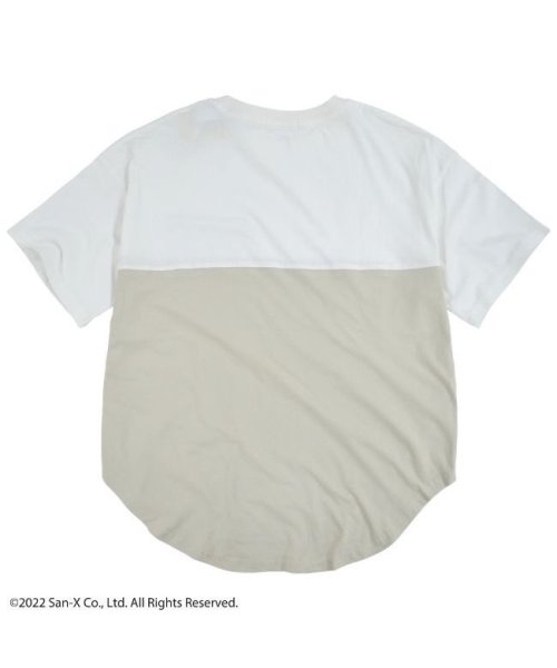 RIRAKKUMA(リラックマ)/リラックマ ツートン スリット Tシャツ サンエックス ポケット付き 刺繍 プリント M L/img02