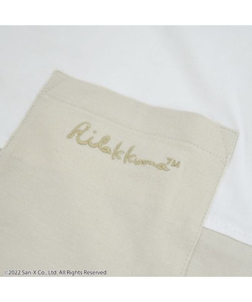 RIRAKKUMA(リラックマ)/リラックマ ツートン スリット Tシャツ サンエックス ポケット付き 刺繍 プリント M L/img04