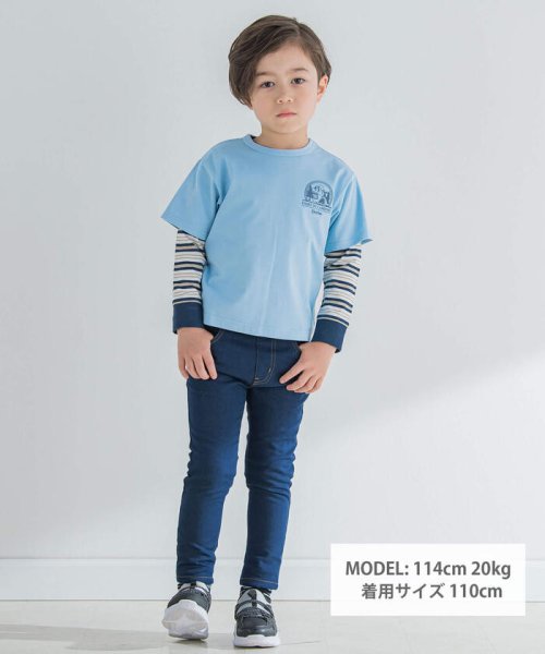 BeBe(ベベ)/キャンプロゴTシャツ×マルチボーダーTシャツセット(90~150cm)/img01